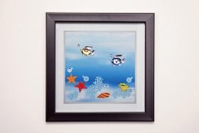 IL70500  Aqua Swimming Fish Crystal Art